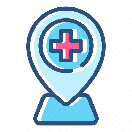 Health, hospital location, medical location, pharmacy location, pin map, search icon - Download on Iconfinder
