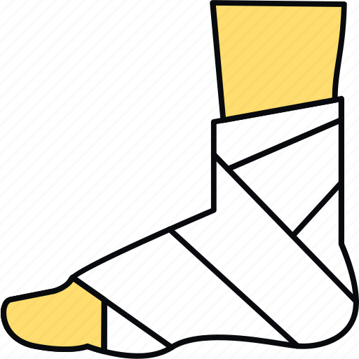 Foot, injury, plaster, bandage, fracture, medical icon - Download on Iconfinder
