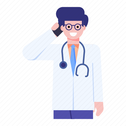 Person, doctor on call, doctor on phone, avatar, human illustration - Download on Iconfinder