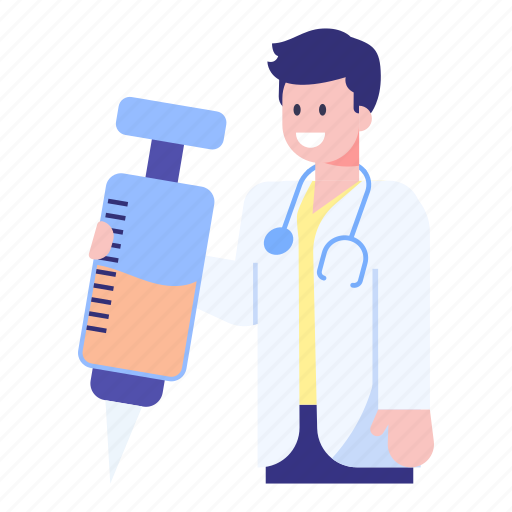 Injection, syringe, vaccination doctor, medico, paramedic illustration - Download on Iconfinder