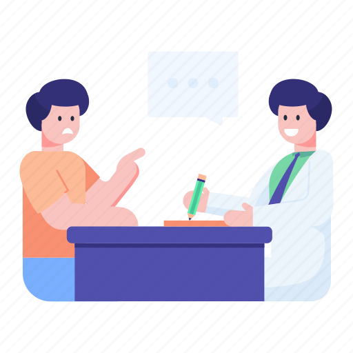 Doctor clinic, patient, doctor, doctor prescription, doctor patient discussion illustration - Download on Iconfinder