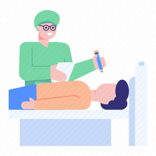Surgeon, face surgery, operation, patient bed, plastic surgery illustration - Download on Iconfinder