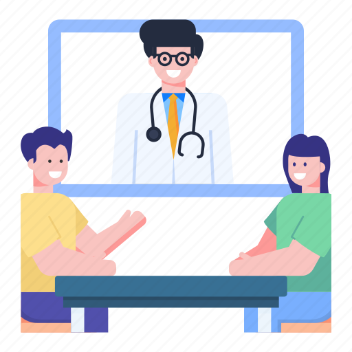 Online doctor, online consultation, virtual doctor, medical seminar, medical staff illustration - Download on Iconfinder
