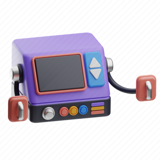 Defibrillator, laboratory, tube, experiment, microscope, science, research 3D illustration - Download on Iconfinder