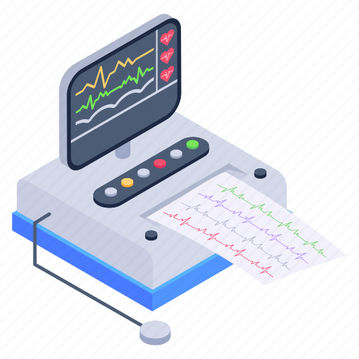Ekg machine, ecg monitoring machine, electrocardiogram, cardiac electrogram, defibrillator machine icon - Download on Iconfinder