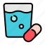 medicine, pill, pharmacy, water, glass, antibiotic, vitamin 