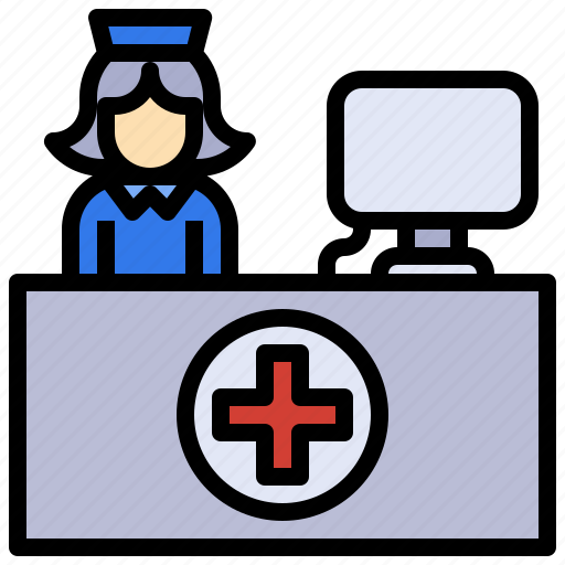 Burocratic, desk, hospital, reception icon - Download on Iconfinder