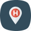 hospital, location, map, pin 