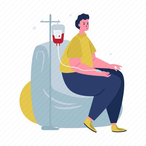 Blood, donation, donor, medical, charity, health, sitting illustration - Download on Iconfinder