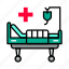 bed, hospital, stretcher 
