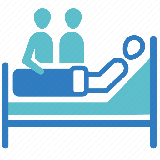 Hospital, medical treatment, patient, sick, visitors, sickbed, care icon - Download on Iconfinder