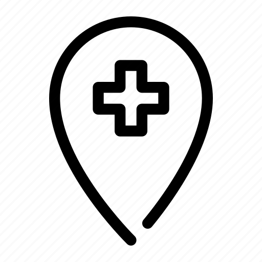 Hospital, location, healthcare, map, medical, navigation, pin icon - Download on Iconfinder