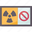 radioactive, sign, lightbox, warning, caution 