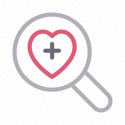 Health, heart, life, magnifier, search icon - Download on Iconfinder