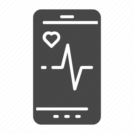 Heart, medicine, mobile, phone, pulse icon - Download on Iconfinder