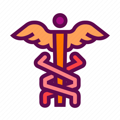 Caduceus, snake, wings, staff, medical icon - Download on Iconfinder