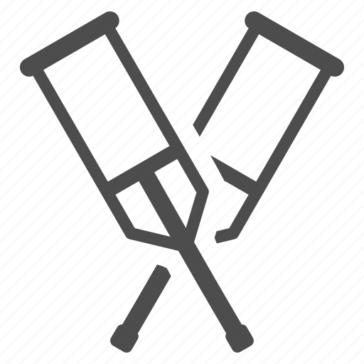 Crutches, equipment, supplies, support, problem, safety, tool icon - Download on Iconfinder