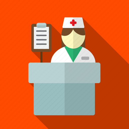 Checklist, female, hospital, nurse, reception icon - Download on Iconfinder