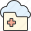 cloud, folder, medical, medicine, sync 