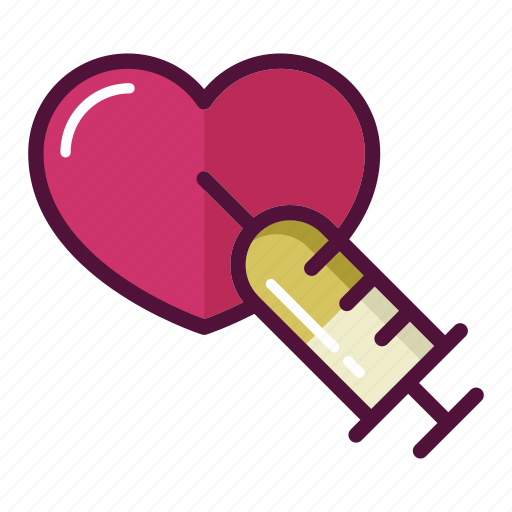 Adrenaline, heart, injector, reanimation, syringe, favorite, love icon - Download on Iconfinder