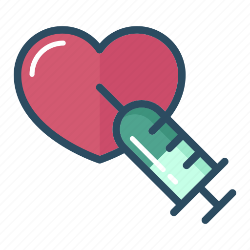 Adrenaline, heart, injector, reanimation, syringe, healthcare, medical icon - Download on Iconfinder