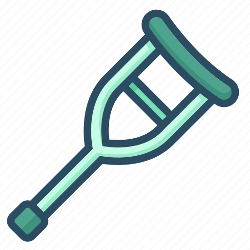 Crutch, disabled, fracture, handicapped, invalid, disability, handicap icon - Download on Iconfinder