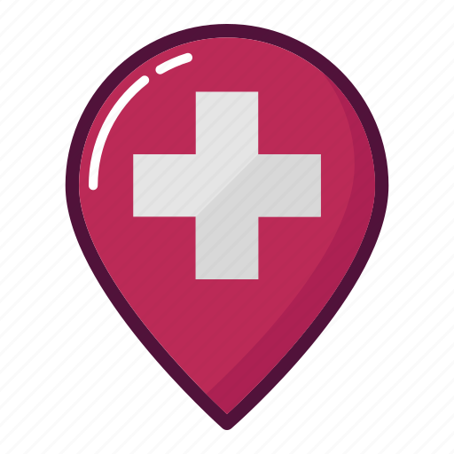 Doctor, hospital, map, marker, pin, gps, navigation icon - Download on Iconfinder