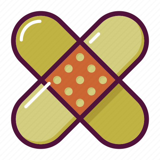 Bandage, first aid, injury, patch, plaster, aid, platter icon - Download on Iconfinder