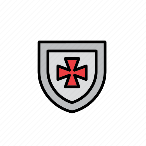 Badge, cross, emblem, knight, medieval, middle ages, shield icon - Download on Iconfinder