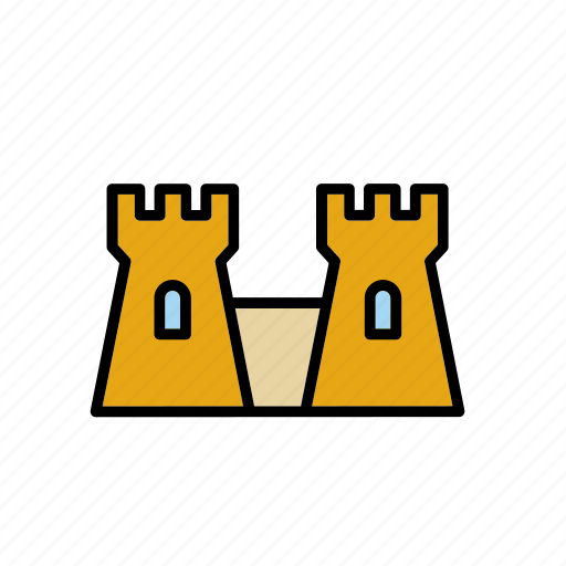 Building, castle, fortress, medieval, middle ages, tower, wall icon - Download on Iconfinder