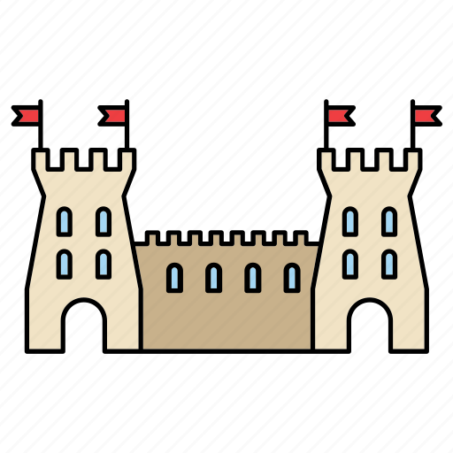 Building, castle, fortress, medieval, middle ages, tower, wall icon - Download on Iconfinder