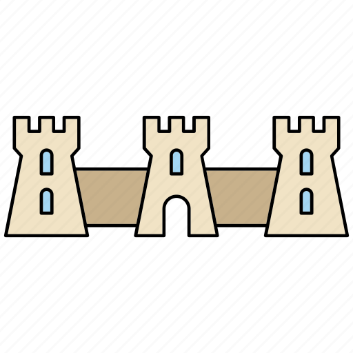 Architecture, castle, fortress, medieval, middle ages, tower, wall icon - Download on Iconfinder