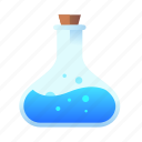 blue, bubbles, flask, magic, mana, medieval, potion