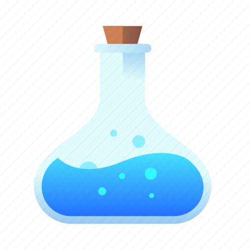 Blue, bubbles, flask, magic, mana, medieval, potion icon - Download on Iconfinder