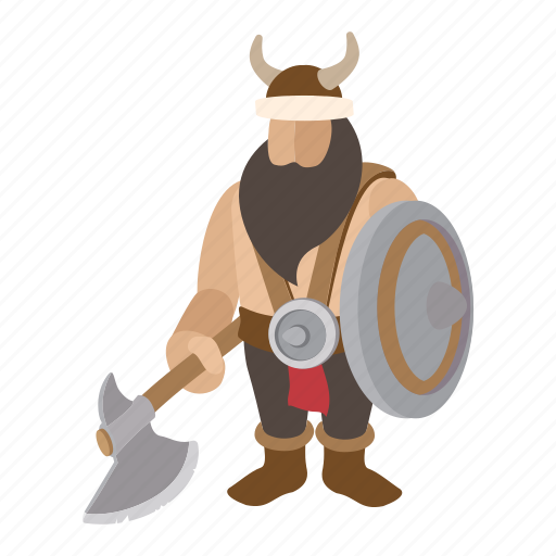 Beard, cartoon, culture, male, shield, viking, warrior icon - Download on Iconfinder