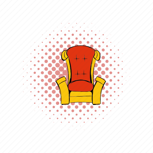 Chair, comics, gold, king, queen, red, throne icon - Download on Iconfinder