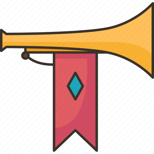 Trumpet, horn, flag, announcement, sound icon - Download on Iconfinder