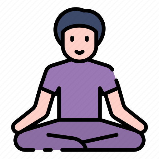 Meditation, meditate, pilates, relaxation, yoga, stress relief, pose icon - Download on Iconfinder