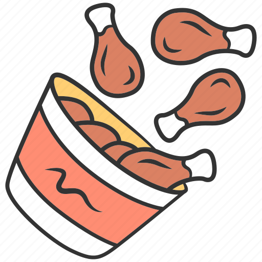 Bucket, chicken, dish, eat, nuggets, restaurant, snack icon - Download on Iconfinder