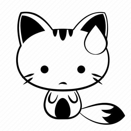 Cat, emoji, sad, sticker, sweat, tired, unhappy icon - Download on Iconfinder