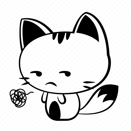 Cat Angry Emoji Outline Icon. Signs and Symbols Can Be Used for