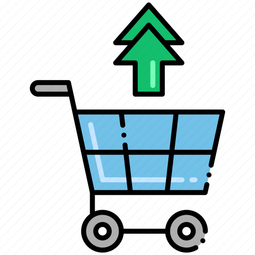 Arrows, shopping cart, upselling icon - Download on Iconfinder