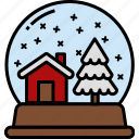 snow, globe, christmas, decorative, ornament, ball, crystal