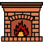 chimney, fireplace, living, room, warm, brick, hot 