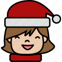 girl, hat, christmas, winter, xmas, female, santa