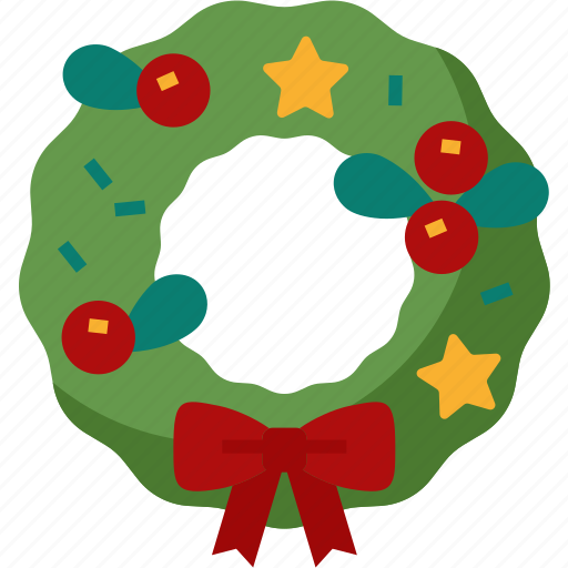 Wreath, adornment, christmas, decoration, ornament, decor, ribbon icon - Download on Iconfinder