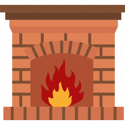 Chimney, fireplace, living, room, warm, christmas, brick icon - Download on Iconfinder