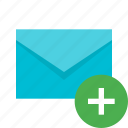 add, message, email, mail, new, envelope, letter