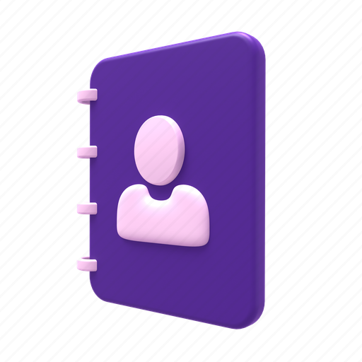 Contact, contact book, phone-book, book, contacts, directory, phone 3D illustration - Download on Iconfinder