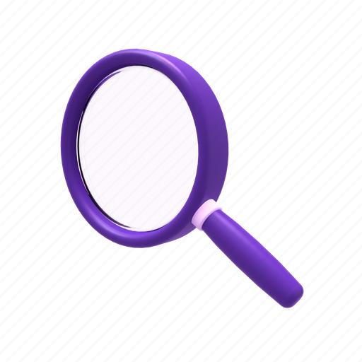 Search, magnifying glass, magnifier, find, zoom, loupe, magnifying 3D illustration - Download on Iconfinder